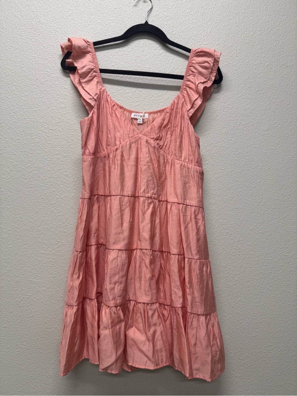 NWT Blu Pepper Peach Ruffle Strap Tiered Dress, Summer Dresses, Multiple Sizes